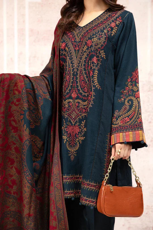 Winter 3PC Khaddar Embroidered Suit with Printed Wool Shawll