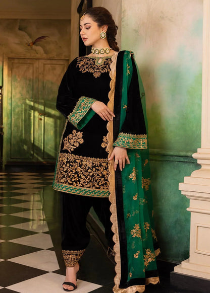 Velvet Embroidered Winter 3 Piece Suit