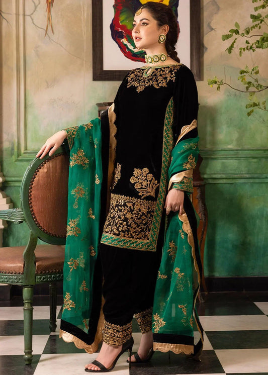 Velvet Embroidered Winter 3 Piece Suit
