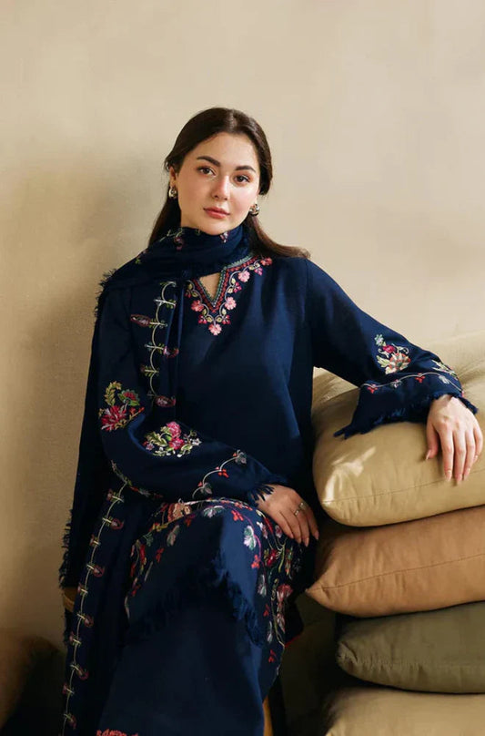 Zara Shahjahan Unstitched Luxury Dhanak Heavy Embroidered 3PC Suit
